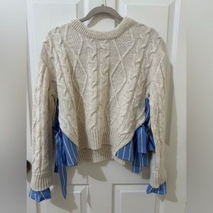 By Anthropologie Cable Twofer Tie Sweater